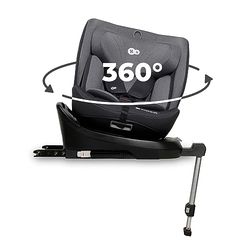 Kinderkraft I-360 Siège auto bébé, I-SIZE 40-150 cm, 0 à 36 kg évolutif, dès la naissance et jusqu'à 12 ans environ, Groupe 0/1/2/3, Isofix, 360° pivotant, RWF, FWF, Protections latérales, Gris