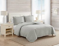 Tommy Bahama Soft Bedding with Matching Shams, Cozy Bedspread, Home Decor for All Seasons, Polyester Cotton, Chevron Pelican Grey, King