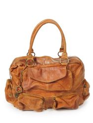 PIECES Naina Leather Bag 17036975 - Bolso para portátil de Cuero para Mujer, Color marrón, Talla 37x26x10 cm