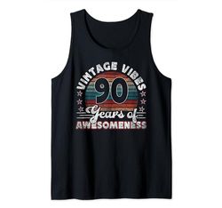 Vintage Vibes - 90 Years Of Awesomeness - 90 Cumpleaños Camiseta sin Mangas