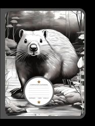 COMPOSITION NOTEBOOK: bEAVER ILLUSTRATION | WIDE-RULED 100 PAGES 8.5x11 inches