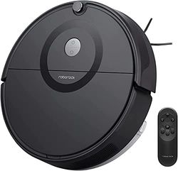 Roborock E5 Zuig- en dweilrobot met afstandsbediening en app-/spraakherkenning (2500 Pa zuigvermogen, 200 min accuduur, 640 ml stofreservoir, 180 ml watertank, gyroscoop-sensor-routesysteem), zwart