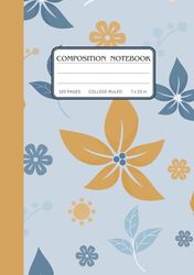 Composition Notebook: College Ruled Journal with Stylish Vintage Floral Design – 7x10 in, 120 Pages, Elegant Notebook for School, Work, or as a Thoughtful Gift