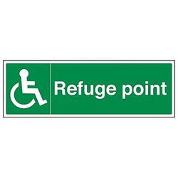 VSafety "Refuge Point"-skylt, landskap, (paket med 3), 450mm x 150mm, 3