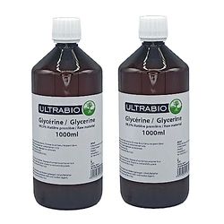 Ultrabio Glicerina Vegetal E422 VG 99,5% Pureza Grado Farmacéutico Certificado USP 2x1000 ml