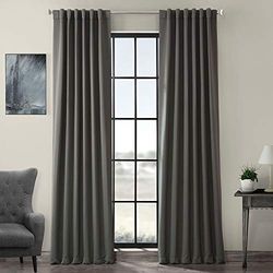 HPD Half Price Drapes BOCH-201403-108 Tende oscuranti Lunghe 274 cm per Camera da Letto e Soggiorno (1 Pannello), 127 x 274 cm, Grigio Antracite, Misto Poliestere, W 50" x L 108" (1 Panels)