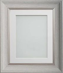 Frame Company Drummond Pale Grey Photo Frame, Off-White Mount, 20x10 for 18x8 inch, fitted with perspex