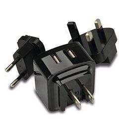 Cartrend 10416 USB wtyczka podróżna z wymiennymi wtyczkami do EU UK-US, 3500 mA