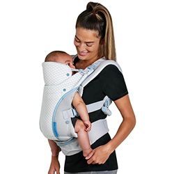 Infantino - Staycool 4 en 1 - Mochila portabebé convertible - Práctico almacenamiento de bolsillo - Diseño ergonómico - Adaptable a lo largo de los años - Para bebés de 8-40 lbs/ 3,6-18 kg - gris