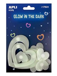 APLI Kids 17531 - Sachet d'autocollants luminescents cœurs