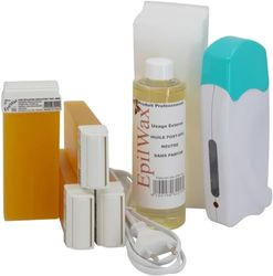 EpilWax Complete Hair Removal Waxing Kit - With 4 Honey Disposable Wax Roll-on Cartridges and Post-waxing Oil