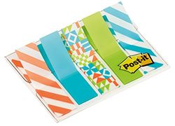 Post-it 684-GEO5 plakstrips index mini (5x 20 gekleurde plakstrips in etui, 11,9 x 43,2 mm) Geo Collection