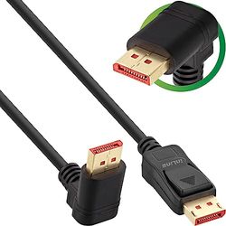InLine® DisplayPort 1.4 kabel, 8K4K, hoek naar boven, zwart/goud, 1 m
