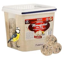 Fidelio Pienso para pájaros Silvestres Durante Todo el año, Alto Contenido de proteínas, Alta energía, alimento para pájaros Silvestres, 30 Unidades en Cubo, 2,5 kg