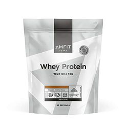 Marque Amazon - Amfit Nutrition Protéines en Poudre de Lactosérum (Whey), Chocolat Noisette, 33 portions, 1 kg (Lot de 1)