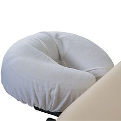 Earthlite Ansikskuddfodral i flanell DURA-Luxe, 100% naturlig bomullsflanell, nackstödsöverdrag, vaggöverdrag för massagebord, set med 2, vit