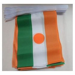 AZ FLAG - Guirlande Drapeau Niger - 12 Mètres Avec 20 Drapeaux Nigérien De 45x30 cm - Fanions 100% Polyester - 200g