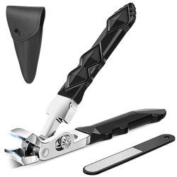 Euqvunn Nail Clippers-Ergonomic Angled Head Nail Clippers for Thick Nails - Ultrawide Jaw Toenail Clipper for Seniors, Sharp-Heavy Duty Nail Trimmer, Premium Steel Nail Cutter for Men, Women