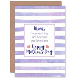 Wee Blue Coo I'm Everything I Am Because You Loved Me - Mothers Day Card