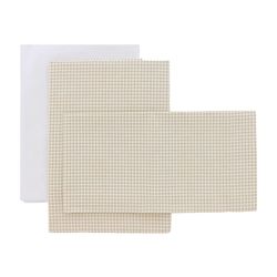 Cambrass - Mini-beddengoed 3 stuks 80 x 120 x 1 cm Vichy10 beige