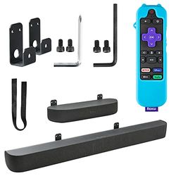 Wabracket Wall Mount Bracket for Roku Streambar/Smart Soundbar, Sturdy Soundbar Holder for Roku, with Silicone Remote Cover, Space Saving, Keep Clean