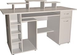 Alphason San Diego Workstation with Cupboard - White