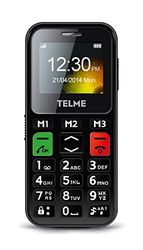 TelMe C150 mobiltelefon med stor knapp (nödsamtalsfunktion, Bluetooth 3.0, HSP, FM Radio) svart