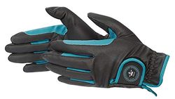 PFIFF 101951 winterhandschoenen voor dames, winterrijhandschoenen, zwart/turquoise, XL