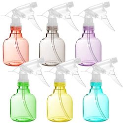 Youngever Lot de 6 Vaporisateur Vide Plastique Transparent 250ML, Bouteille Pulverisateur 250ML, Flacons Pulvérisateurs, Ronde et Couleur