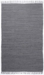 Dhurry Happy Cotton Tapis tissé Plat en 100% Coton, tissé à la Main, Lavable, utilisable des Deux côtés, 120 x 180 cm, Anthracite