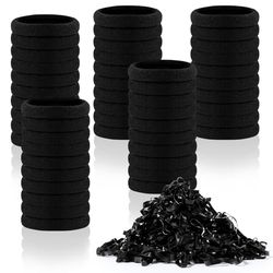 Diboniur 50 Pieces Hair Elastics and 450 Pieces Small Hair Elastics for Hair, Small Women Hair Elastics, Black Cotton Hair Bands for Women and Men