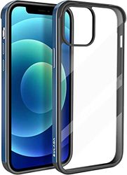 ASOBEAGE Metalowa ramka etui do iPhone 12 / iPhone 12 Pro, odporne na uderzenia, smukłe, odporne na zarysowania, nie żółknie, przezroczyste, 1