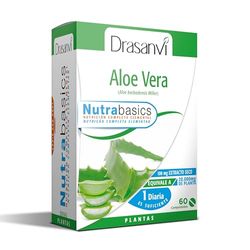 DRASANVI Aloe Vera rico en Vitaminas, Minerales y Aminoácidos | Propiedades Antioxidantes | Sistema Digestivo | Prebiótico Natural para la Microbiota Intestinal | 60 Comprimidos = 60 Días