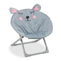 Relaxdays, souris Chaise Lune Enfants, filles et garçonnets, intérieur et extérieur, fauteuil pliable, polyester, fer, 1 élément