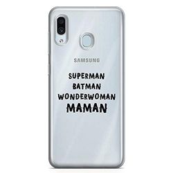 Zokko Samsung A40 Superman Batman Wonderwoman Mom Case - mjukt genomskinligt bläck svart