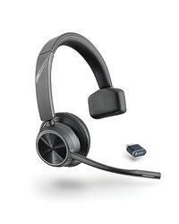 Poly Voyager 4310 UC, Cuffia Monoaurale Senza Filo, Connessione Bluetooth e USB-C BT700, Cancellazione Rumore, Cuscinetto in Similpelle, Autonomia 24 Ore, Compatibile con Windows 10 e macOS, Nero