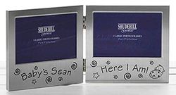 Shudehill Giftware Cadre photo double avec inscription Baby's Scan And Here I Am