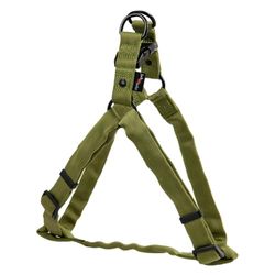 JACK AND VANILLA, Harnais Ergonomique en Nylon pour Chien, réglable, léger et Durable, avec Bandes réfléchissantes pour sécurité, Couleur Verte, Taille L 25mmx53-82cm, Modèle Comfort