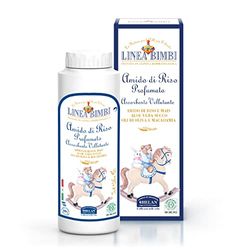 Helan Linea Bimbi Bio - Talcum Powder for Babies, Baby Powder with Aloe Vera Juice, Scented Rice Starch - Moisturising, Soothing, Against Irritation, Baby Essentials for Newborn - Made in Italy, 75 g
