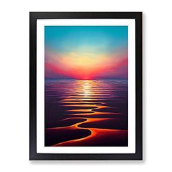 Intriguing Sunset Framed Print for Living Room Bedroom Home Office Décor, Wall Art Picture Ready to Hang, Black A4 Frame (34 x 25 cm)