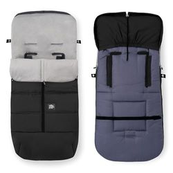 Chanceliere Bebe Poussette Interbaby | Couverture Poussette Bebe Hiver, Doux | Sac de Couchage Poussette Bebe Détachable, Double Ouverture, Lavage Facile, Matériaux Antiallergiques, Noir