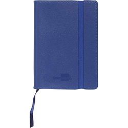 Libreta liderpapel simil piel a5 120 hojas 70g/m2 cuadro 4mm sin margen azul