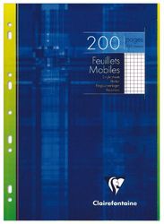 Clairefontaine 1752C Perforated Loose-L+C685eaf Sheets - A4 21x29.7 cm - 200 Small Squares Pages - White Paper 90 g - Reusable Wallet