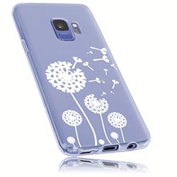 mumbi Fodral kompatibelt med Samsung Galaxy S9 mobiltelefonfodral med maskrosdesign, transparent