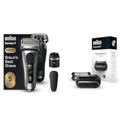 Braun Series 9 PRO +, Regolabarba Uomo, Rasoio Elettrico Barba + Braun EasyClick Rasoio Elettrico Barba Uomo, Rifinitore Barba