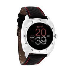 X-WATCH | NARA XW PRO kolröd svart smartklocka iPhone och Android – ansluten smartklocka med puls och stegräknare