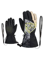 Ziener Guanti da sci per bambini, per sport invernali, impermeabili, extra caldi, in lana, Galaxy Print, 4,5