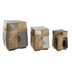 CESTA SET 3 BAMBU 33X33X40 NATURAL