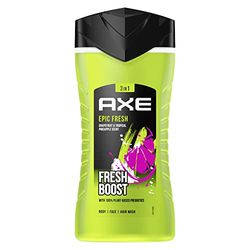 Axe 3-in-1 douchegel & shampoo Epic Fresh voor langdurige frisheid en geur, dermatologisch getest, 250 ml, 1 stuk