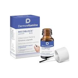 Dermovitamina Micoblock 3in1 Onicodistrofie - Smalto Rinforzante Unghie - Senza Siliconi, Profumo e Coloranti - Rinforzante Unghie Fragili Curativo - Soluzione Ungueale da 7 ml